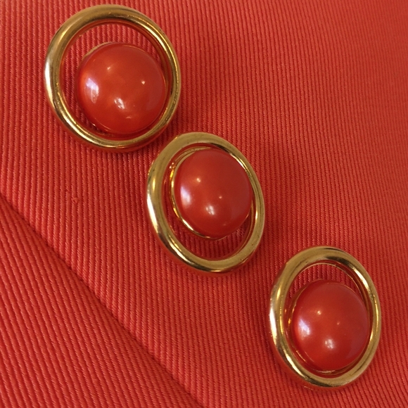 SOLD! 90's "Power Suit" Blazer dress - 2022 Fashion Trend: ORANGE - Picture 6 of 12